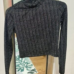 Candie's Black Ribbed Crop Top